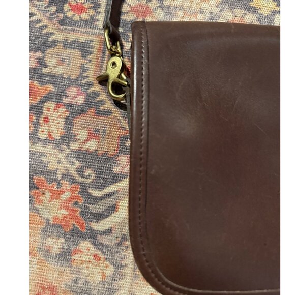 Vintage Coach Brown Leather Turnlock Flap Crossbody Bag USA Hangtag 9655 - Picture 10 of 16